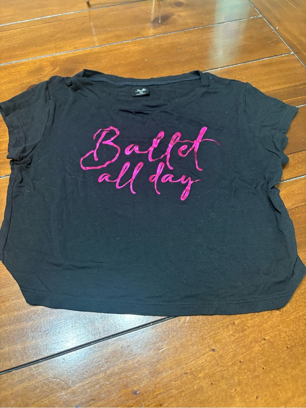 Mirella Girls Black Tee “Ballet All Day”